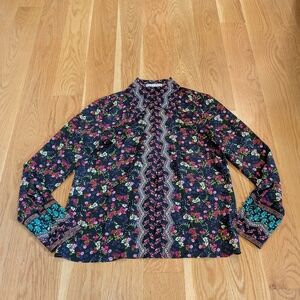 Alice & Olivia - Floral Silk Button Down Shirt - Size XS